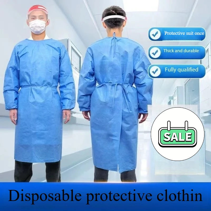 

Синий рабочий изоляционный костюм, одноразовый защитный костюм, стоматологический рабочий костюм, маслостойкий 10шт.