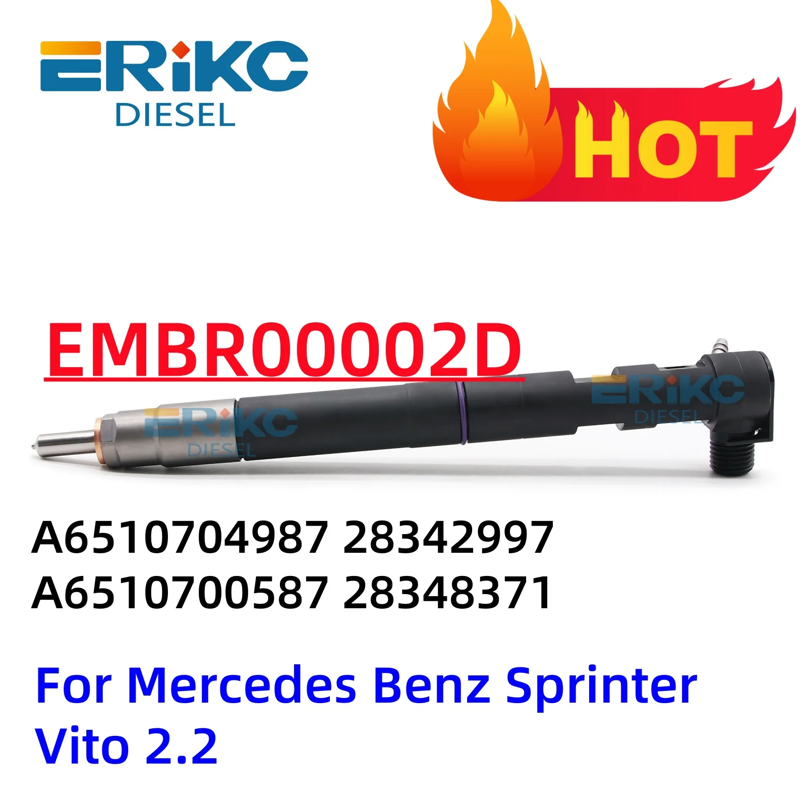 28342997 A6510704987 EMBR00002D New Diesel Fuel Injector For Mercedes Benz Sprinter Vito 2.2  28348371  A6510700587 ERIKC