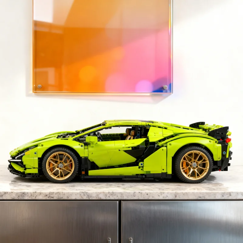 

3860 деталей MOC: Техническая модель Lamborghini с косметическими модификациями, конструктор, игрушки для сборки, рождественские подарки, кирпичики для детей