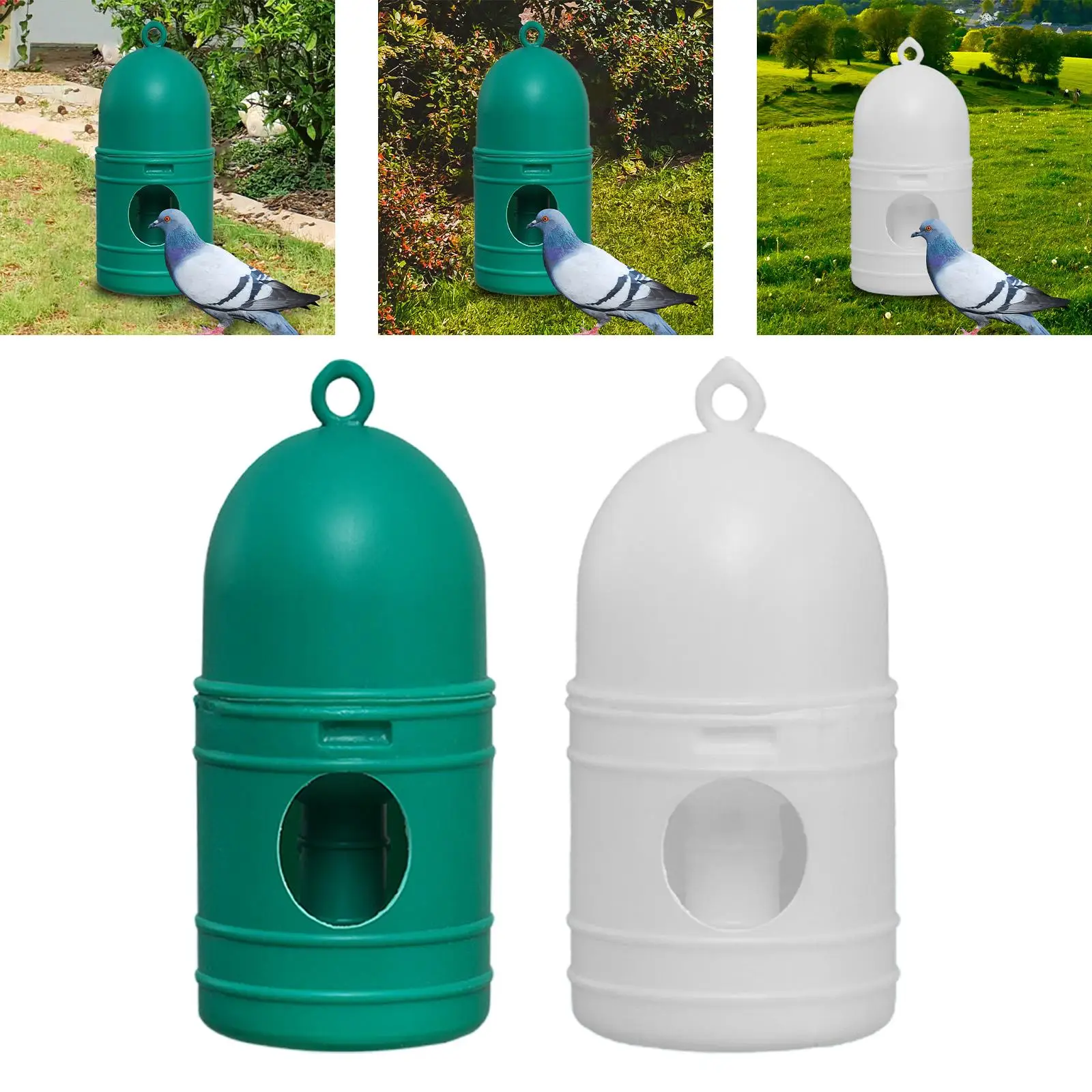 

Parrot Water Dispenser Container 1L with Handle Pigeon Drinker Waterer System Drinking Cup for Backyard, Coop, Parakeet, Birds