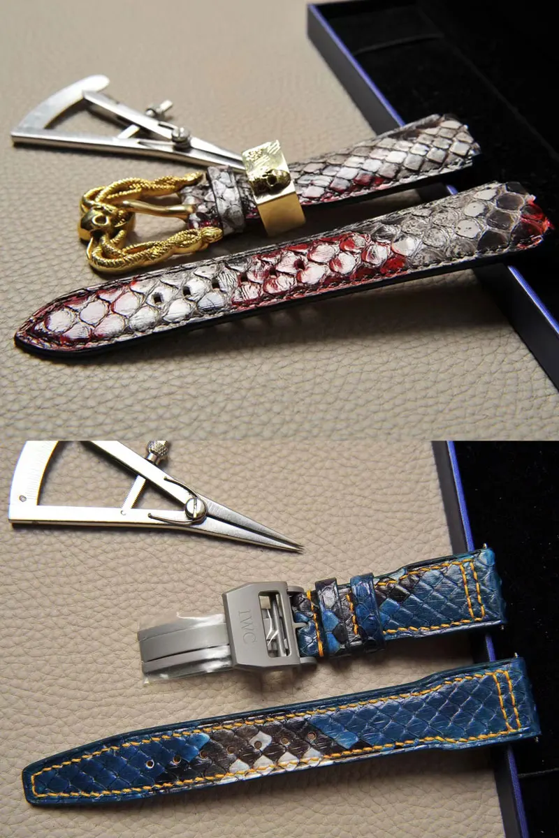 FUYIJIA Private Custom Original Watchbands 14MM-26MM Snake Skin Strap Master Handmade Wristband Luxury Belt Watch Accessories