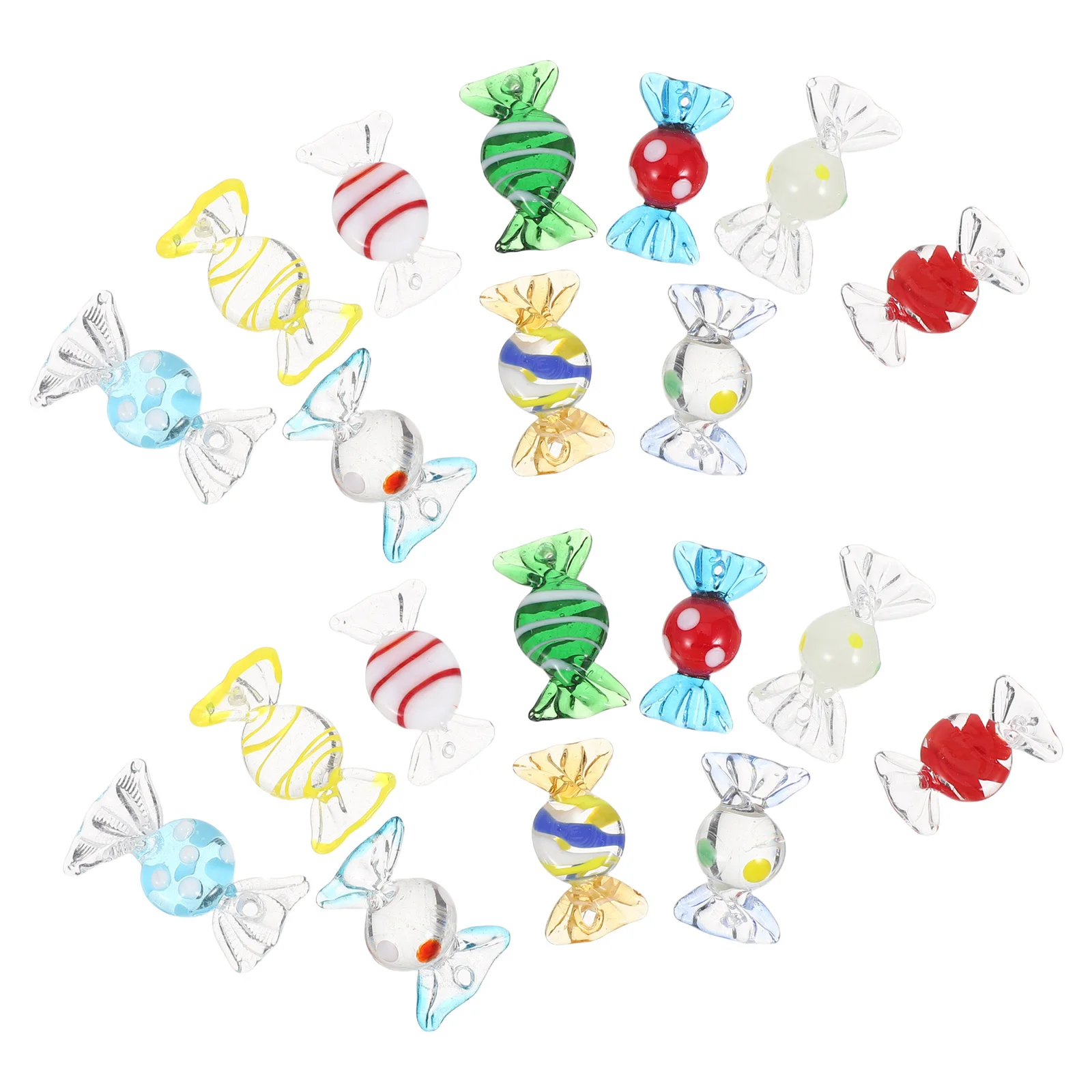 

20Pcs Glass Candy Handmade Vintage Faux Sweets Wedding Christmas Festival Table Decor Cute Candy Ornaments Fake Sweets