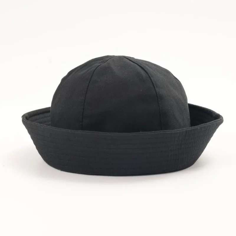 Koreanischer doppelseitiger gestreifter Bucket Hat für Damen, Sommer- und Herbst-Kuppelhut, vielseitiger Flip-Brim-Matrosenhut, achteckiger Baskenmützenhut – Detail 6