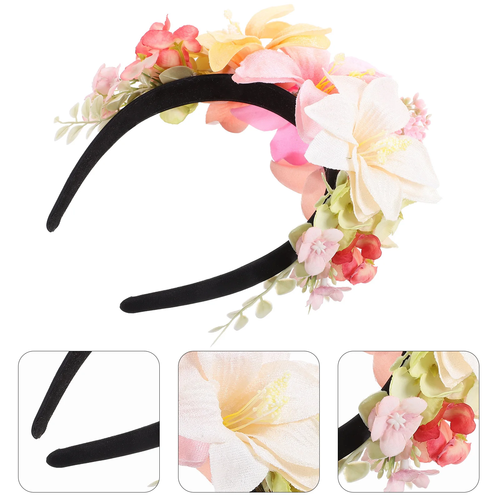 عقال الأزهار للنساء زهرة رباط شعر حفل زفاف ملحق عيد الحب خوذة الكبار عطلة غطاء الرأس الشعر