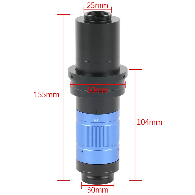 W050 W075 Barlow Lens Adjustable 0.7X-5.6X Continuous Zoom C-mount Lens Monocular For HDMI USB Digital Video Microscope Camera view 4