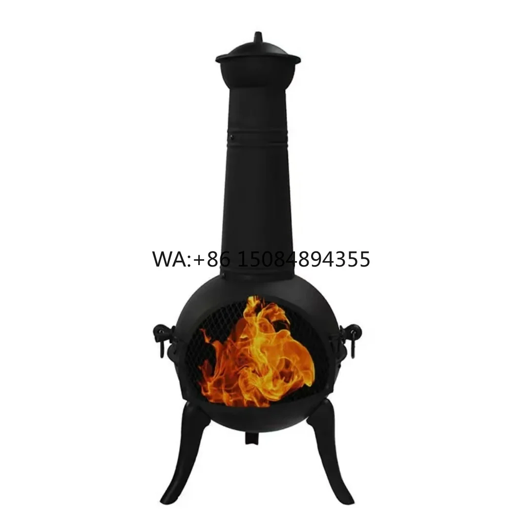 Rustic Metal Firepit Grill Cover Galvanized Surface Eco-Friendly Customized Installation for Backyard BBQ