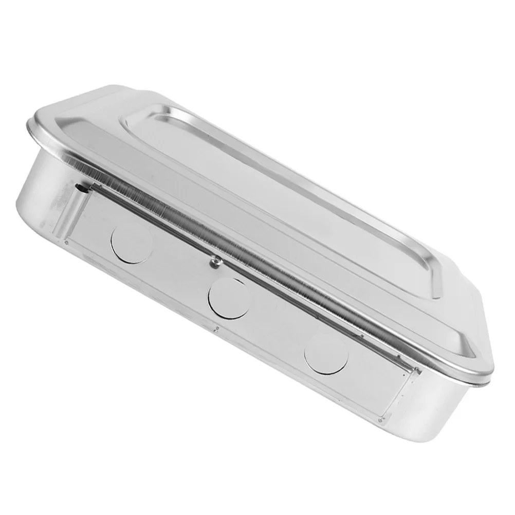 

Stainless Steel Box With Lid Silver Small Lightweight Rust-Resistant Polished Smooth Medical Tool Storage Tray For