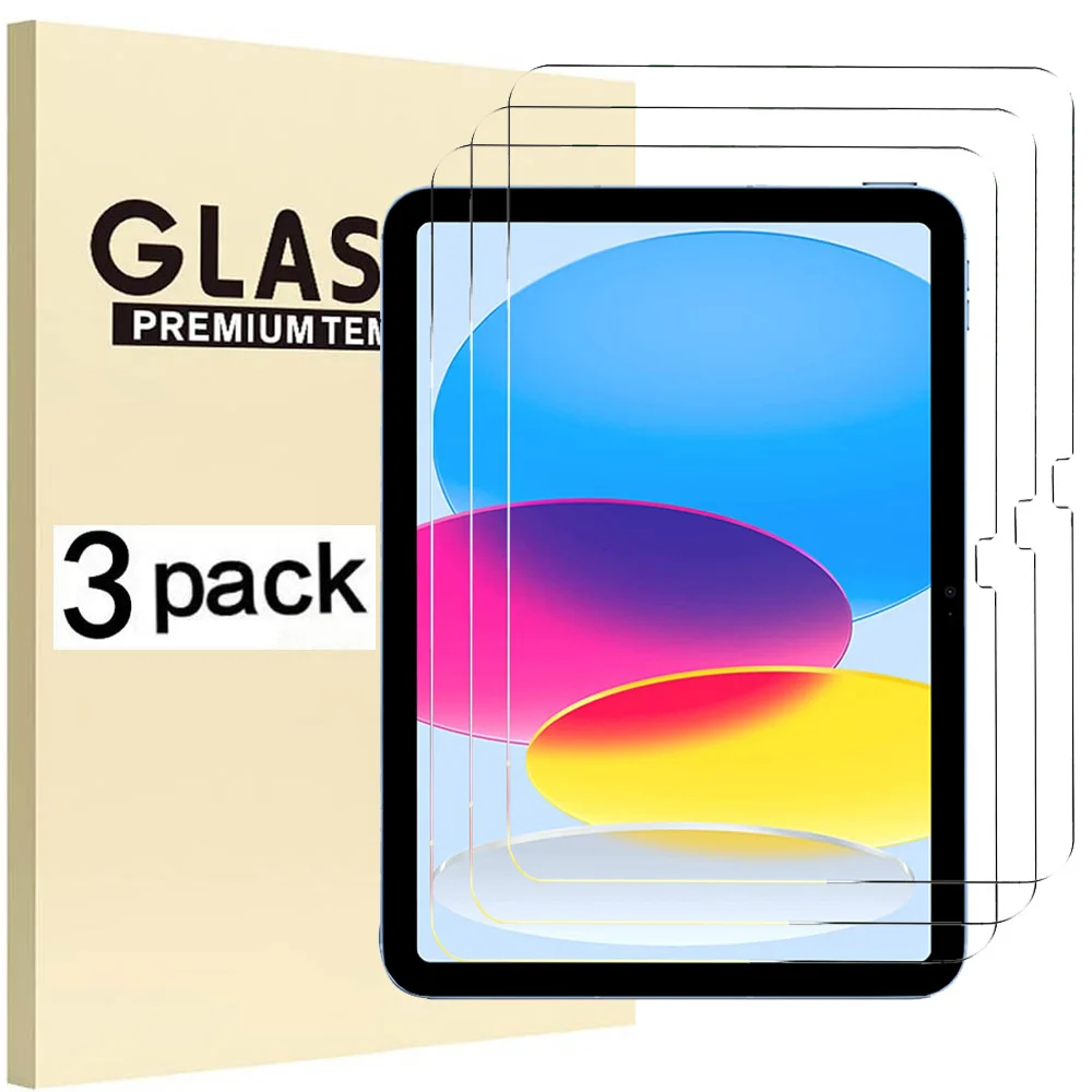 

(3 Packs) Tempered Glass For Apple iPad 10 10.9‘’ 2022 10th Generation A2696 A2757 A2777 Tablet Screen Protector Film