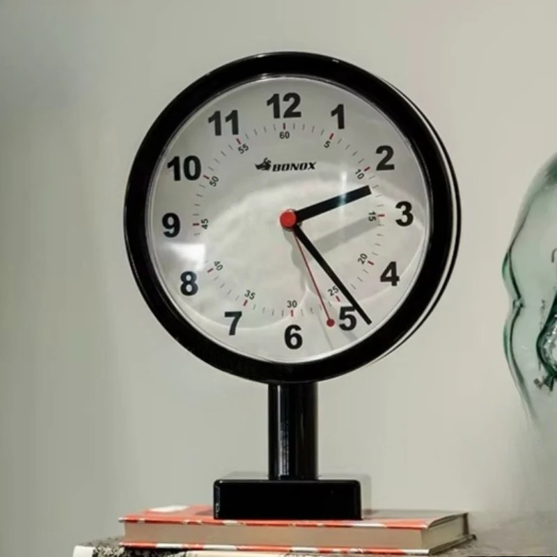 Double Sided Circular Metal Wall Clock Retro Luxury Creative Design Table Clock Desk Vintage Living Room Aesthetic Wall Clocks