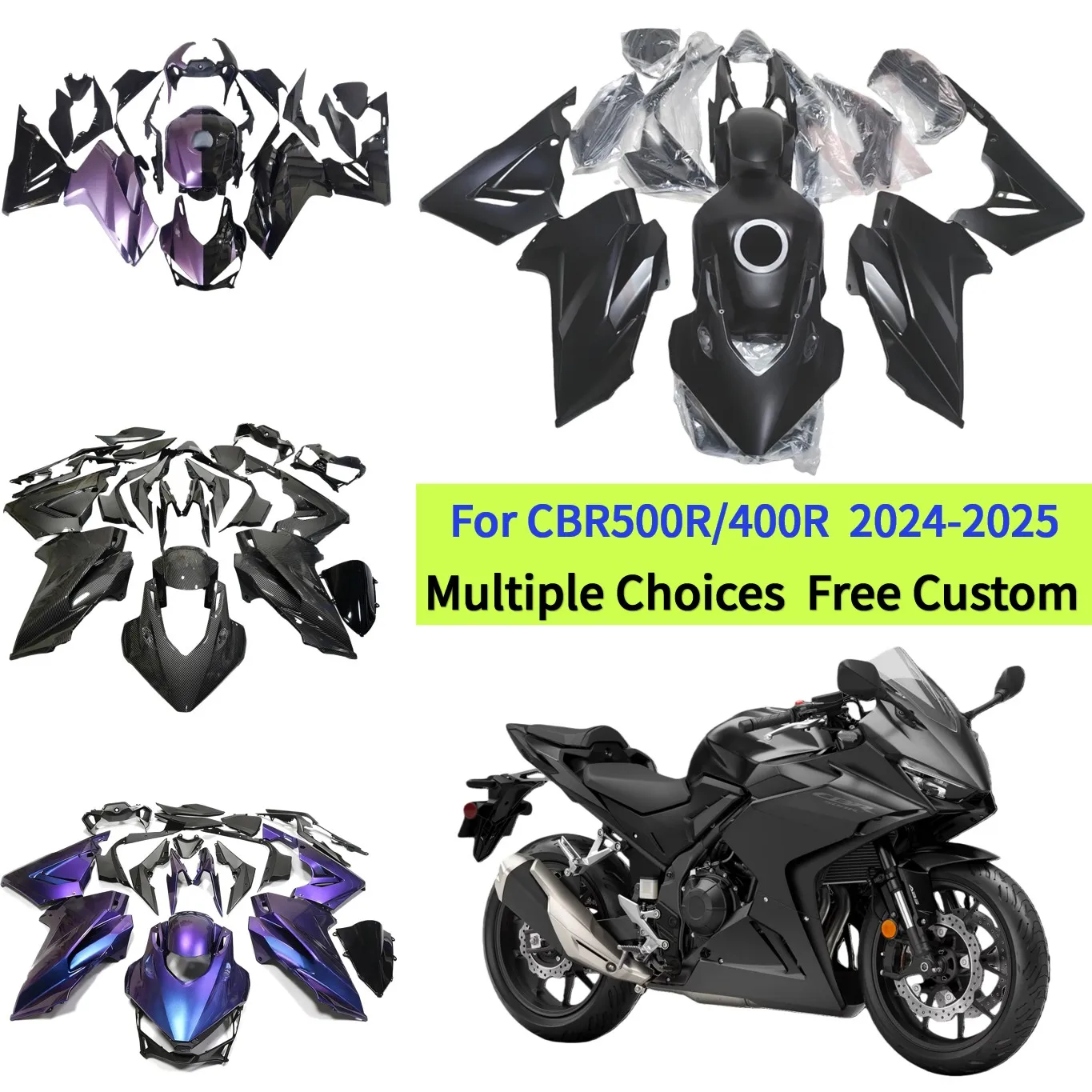 

Custom Motorcycle Fairing Kit For Honda CBR500R CBR400R 2024 2025 CBR 400R CBR 500R Aftermarket Bodywork Guard Shell Panels