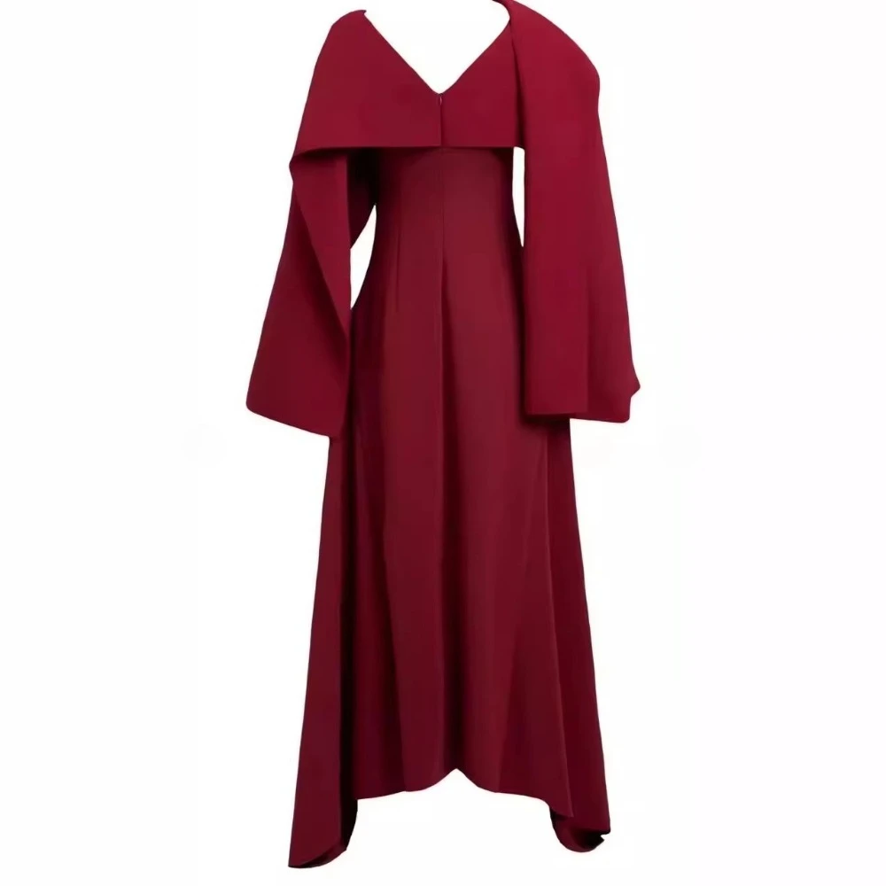 Elegante xale manga cheia vestidos de baile cintura irregular vestido de emagrecimento requintado alta qualidade vestido de festa à noite feminino personalizado