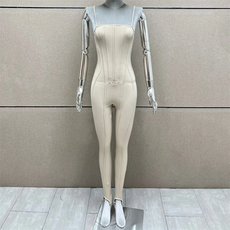 

Женские комбинезоны: Новые эластичные облегающие брюки-карандаш с эффектом корсета для весны 2026, сексуальные брюки для йоги с открытой спиной на бретелях, боди для женщин