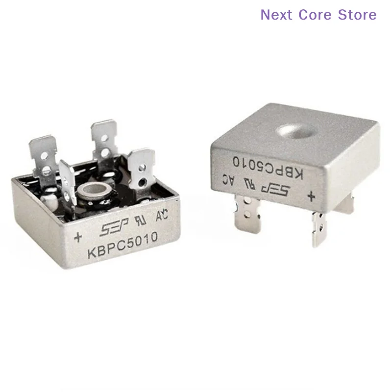 [NC]1/3/5Pcs 50A 1000V Metal Case Single Phases Diode Bridge Rectifier KBPC5010[NC]
