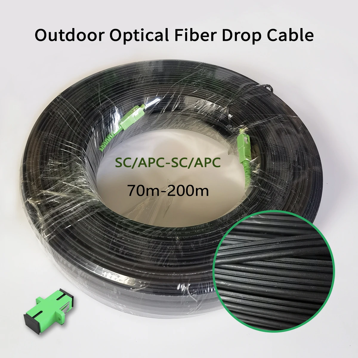 70M-200M Outdoor Drop Fiber Optic Cable FTTH SC/APC-SC/APC SM Fiber Fiber Optic Patch Cord Cable Extension Cord Fibra Optica