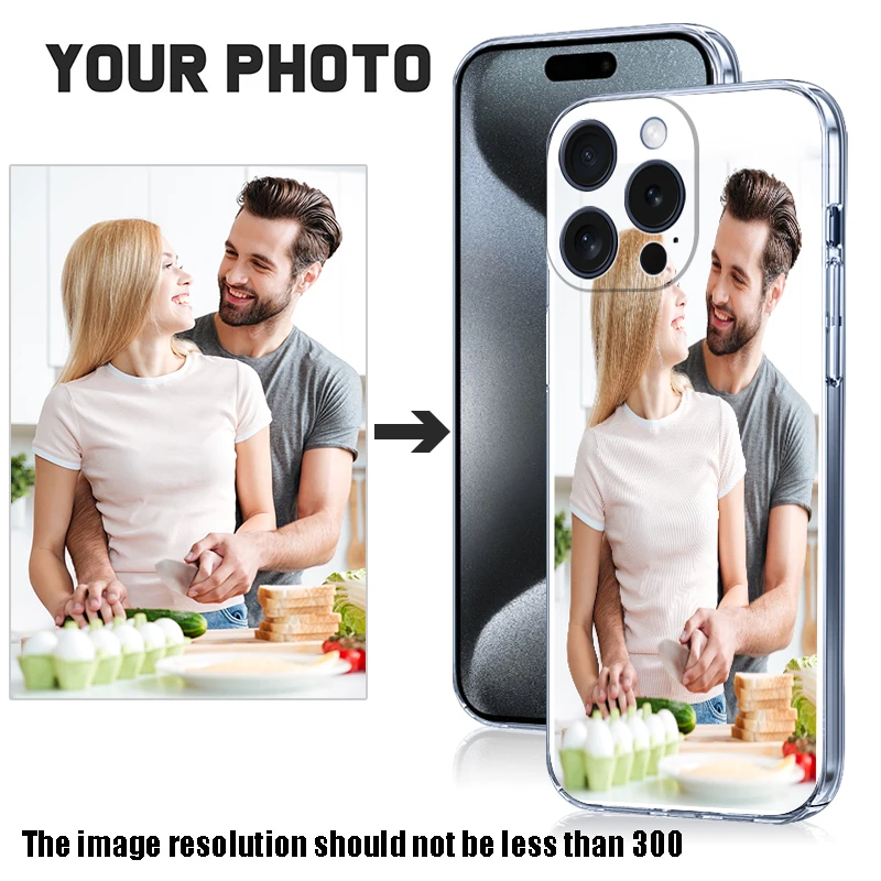 Customized Personalized Phone Case For iPhone 15 Pro Max Coque iPhone 14 Pro Max 13 12 11 Design Picture Photo Lens Protector