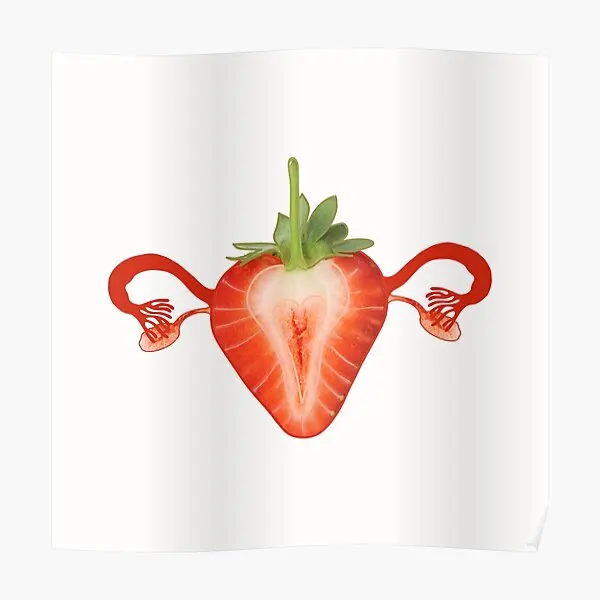 Strawberry Uterus  Poster Room Painting Picture Wall Print Art Mural Funny Home Decor Vintage Decoration Modern No Frame