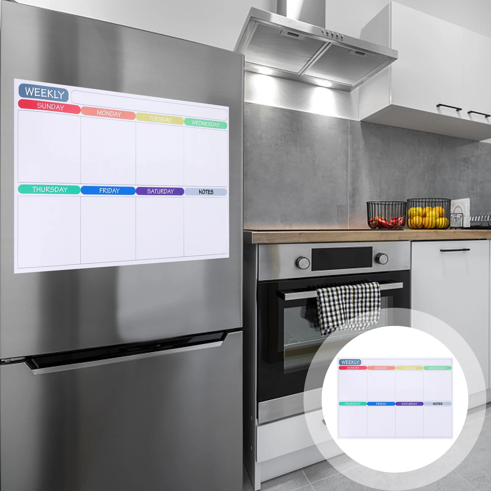 Magnetic Dry Erase Fridge 12X12Inch Weekly Planner Board Reusable Whiteboard For Schedules Reminders Notes With Memo Stickers