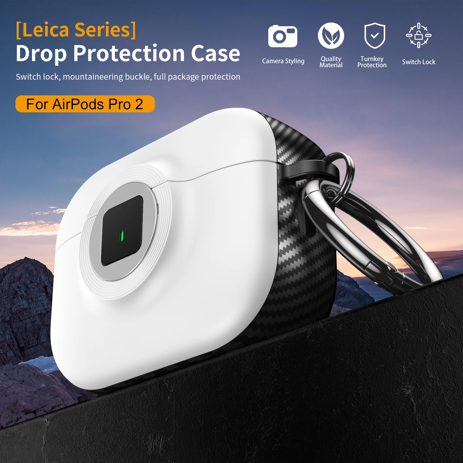 For Airpods 4 Case With Secure Lock Cover For AirPods Pro 2 2nd 3 2nd 1st Generation Cases TPU PC Headphone Coque With Keychain