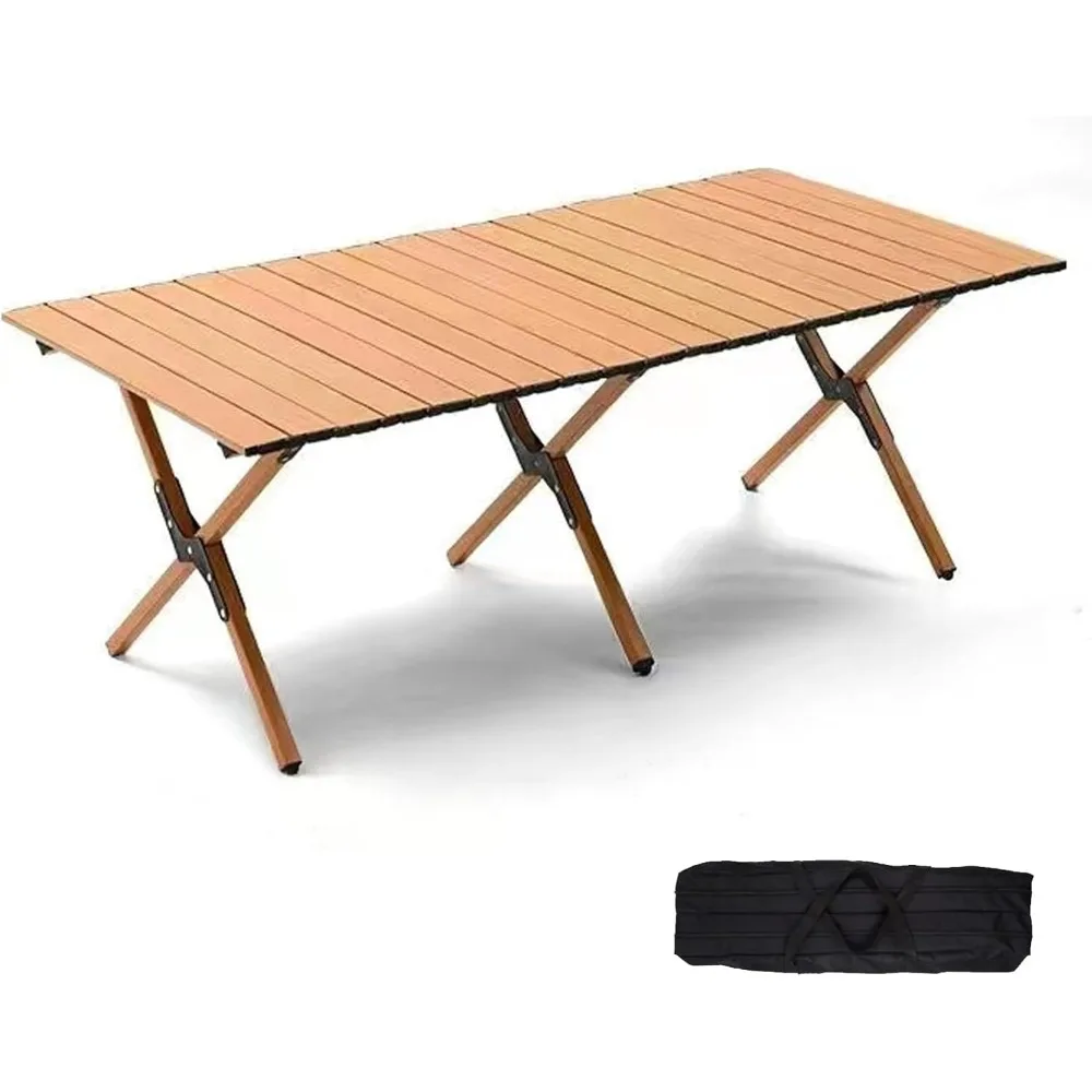 

Folding Camping Table, 48Inch Lightweight Roll-Up Table Aluminum Low Portable Picnic Table with Carrying Bag for Outdoor, Beach,