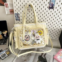 Nuevo bolso cruzado transparente de estilo japonés, bolso de hombro bonito de Color caramelo para ir al trabajo para niñas, bolso Ita con textura Simple e informal