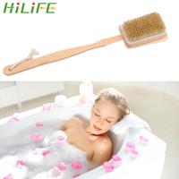 Loofah Bristle Both Side Bath Brush Massage Shower Wooden Handle Bath Sponge Body Back Cleaning Brush Skin Cuticle Grease Remove