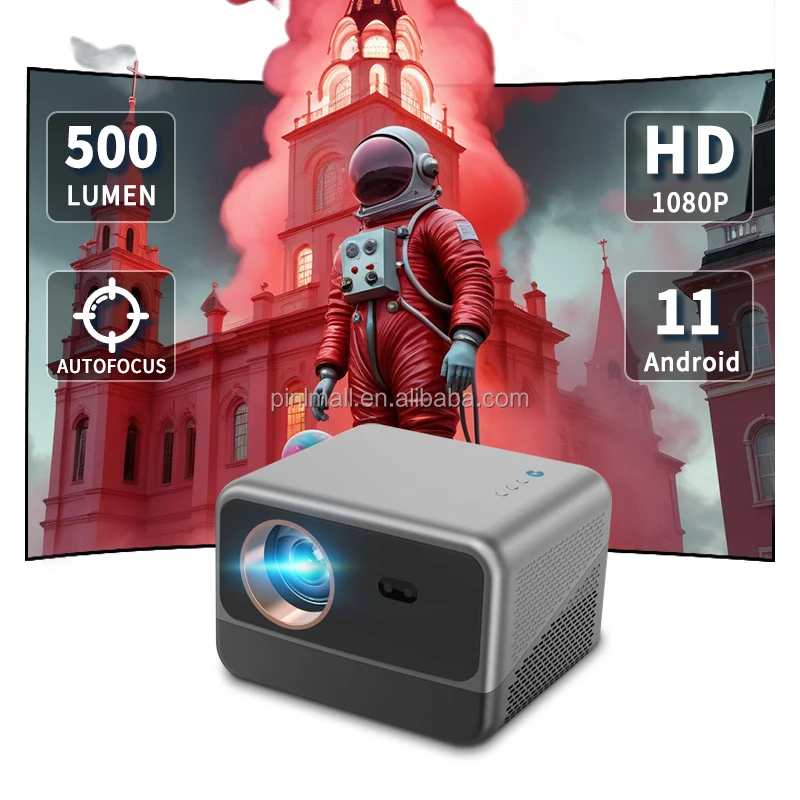 

1080P 500ANSI Full 3D High Brightness Android Home Theater Smart 4k Projector Robot