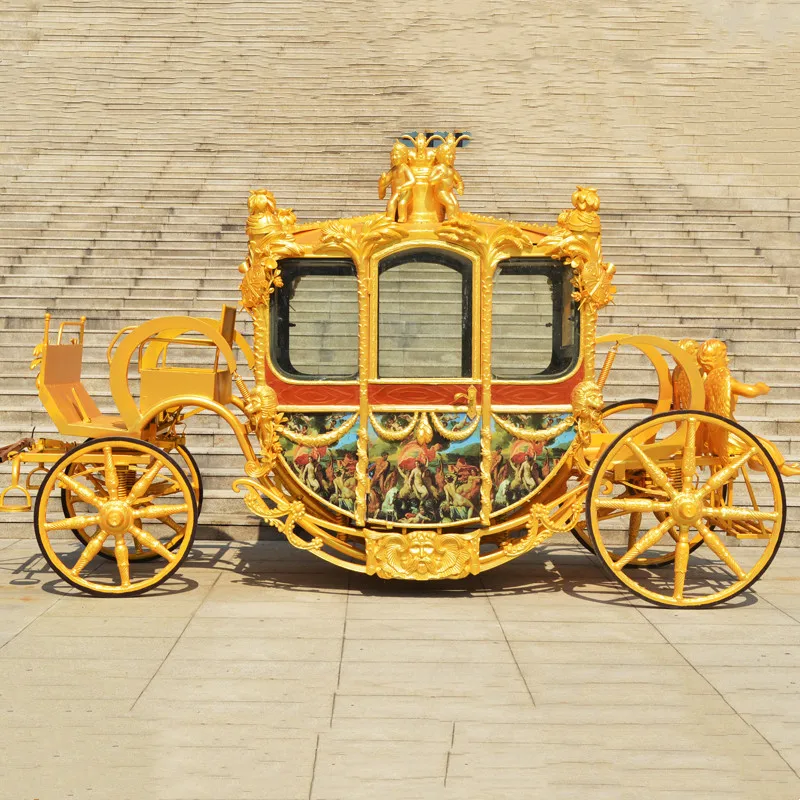 Royal Carriage Electric Europe Horse Carriage Cart Royal Horse Drawn Wagon Customized Sightseeing Car for Sale