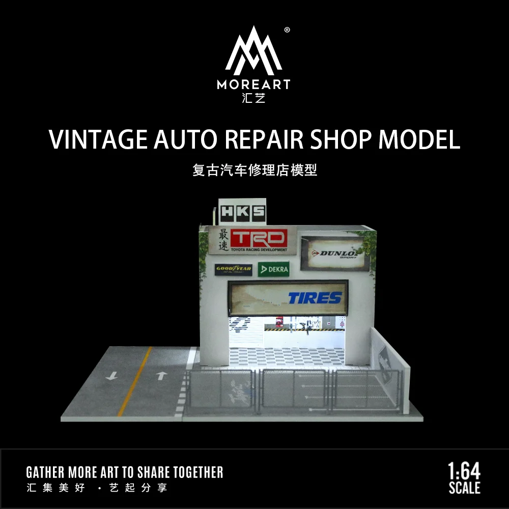 MOREART 1:64 Scale Diorama Car Garage Model Assemble Lighting Car Parking Lot Backdrop Display Scene Model Toy Collection