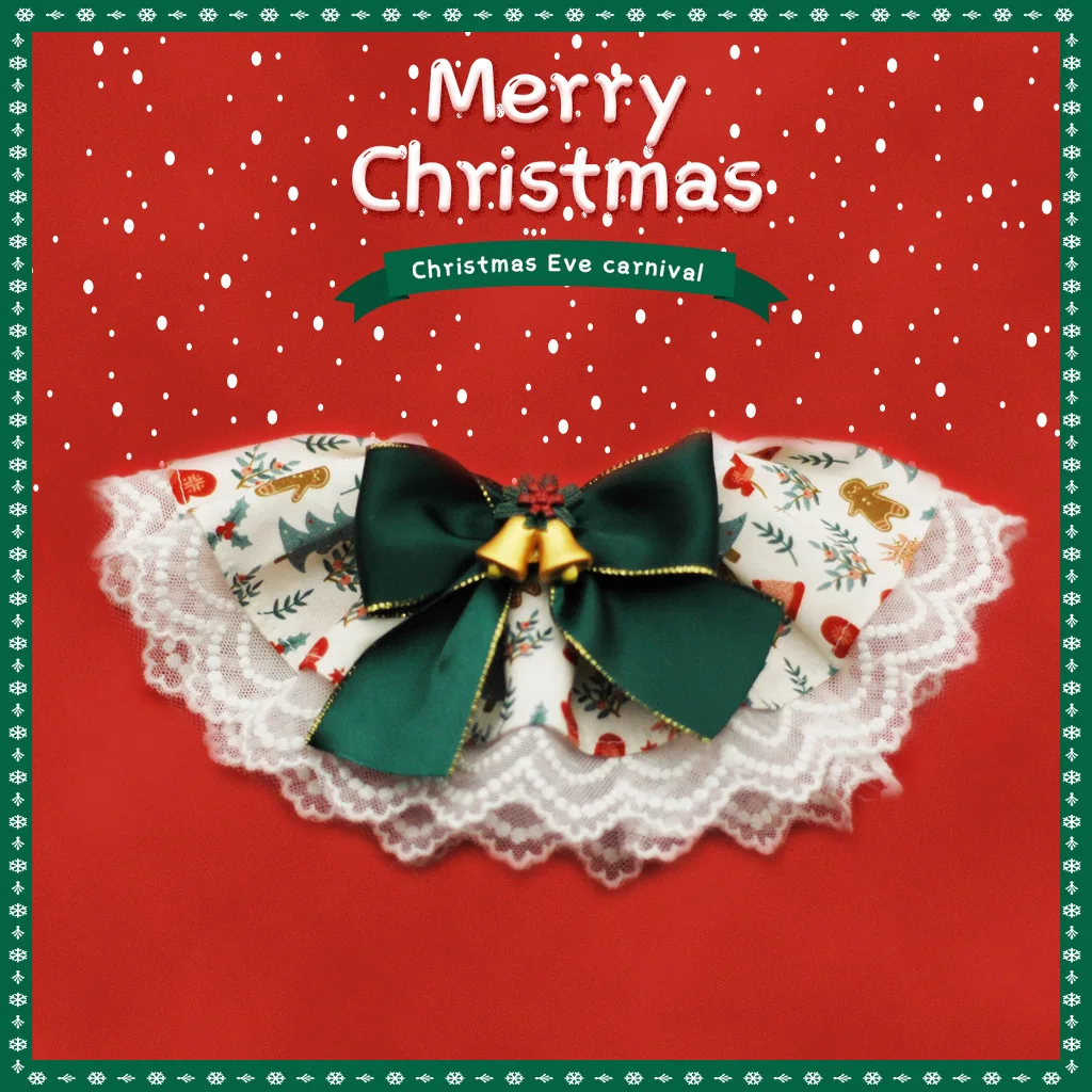 2023 Xmas Puppy cats Christmas Decorate Pet lace tie Dog Bow Tie Bow Ties Red Collar Dog for Small Dogs Supplies Pet photography