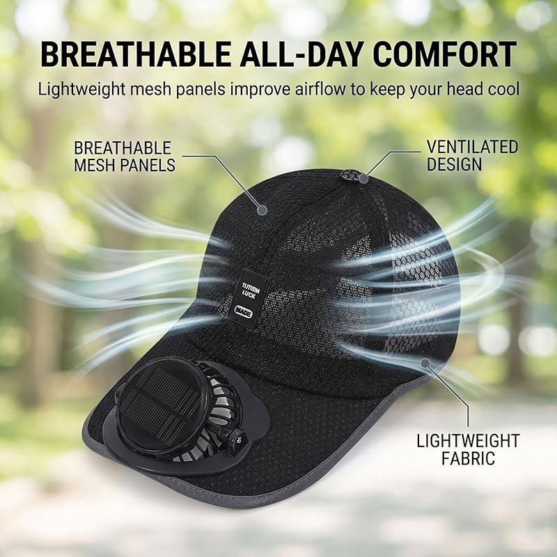  Solar Fan Hat For Men Women Uv Protection Sun Hat With Fan Usb Cooled Outdoor Cap Adjustable Double Face Shield Summer Space Hat 