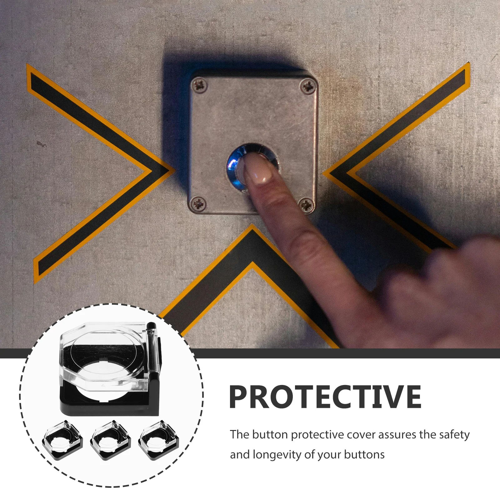 

4pcs Button Guard Emergency Stop Cover Clear Protective Plastic 22mm Switch Dustproof Safety Equipment Home Garden