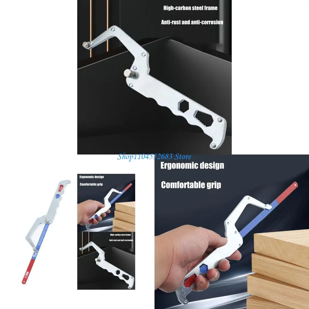 

Y6GD Thickened Carbon Steel Hacksaw Easy Blade Adjustment Tool Comfortable Handle Compactly For Workshop Or Camping