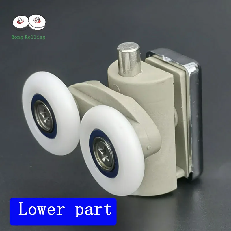 4pcs shower door runner lower and upper rollers diameter23mm,25mm,Bathroom pulley,Glass sliding door rail wheel  for Shower room