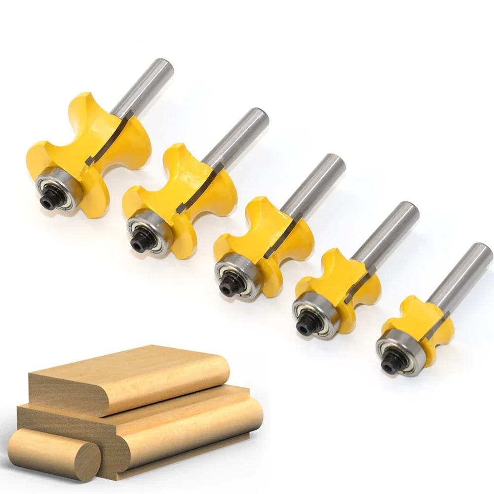 

Power Tools Router Bits Shank Yellow/Silver 5pcs/set Carbide Alloy Milling Cutter Wood Milling Cutter Brand New