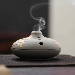 Lotus Incense Burner Tao Sha Tea Dish Incense Burner Wormwood Mosquito Repellent Household Indoor Creative Aromatherapy Stove