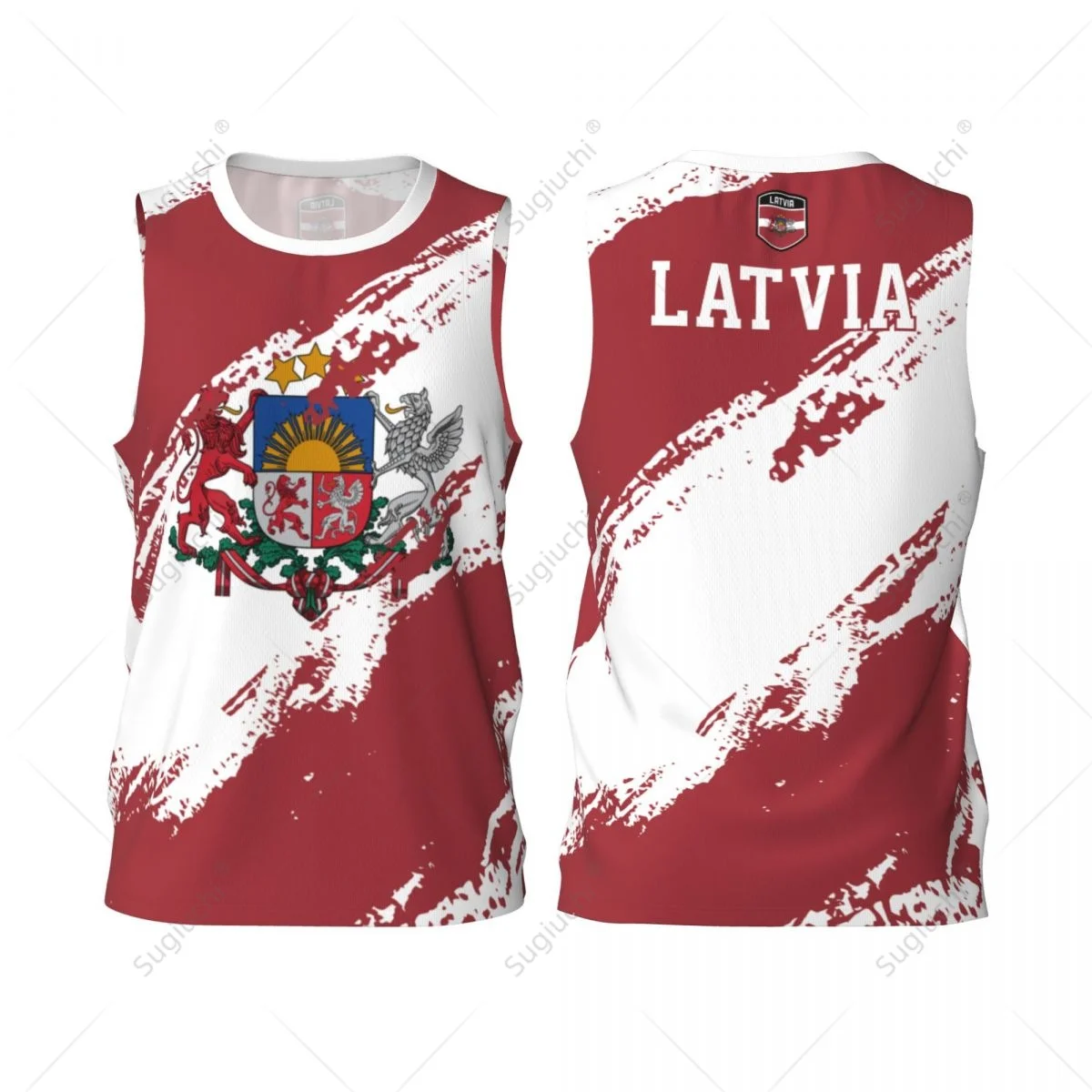 Men Basketball Sports Latvia Flag Running Fitness Multifunction Jersey Sleeveless shirt Custom Name Nunber Exclusive