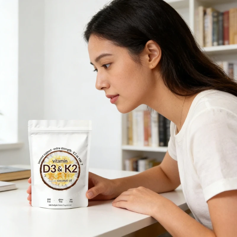 Vitamin D3 K2 Softgels Daily Vitamin Supplement Non GMO Gluten Free Nutritional Supplement Coconut Oil Easy To Swallow Softgels