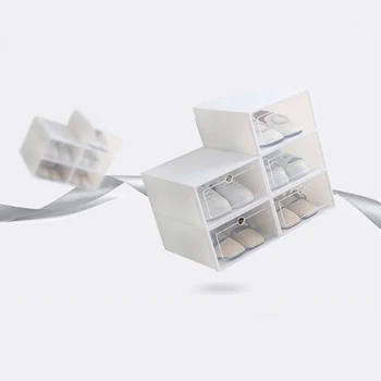 Simplicity 20pcs Shoe Box Set Foldable Storage Plastic Kitchen Clear Home Organizer Rack Stack Bathroom Storage Box 3