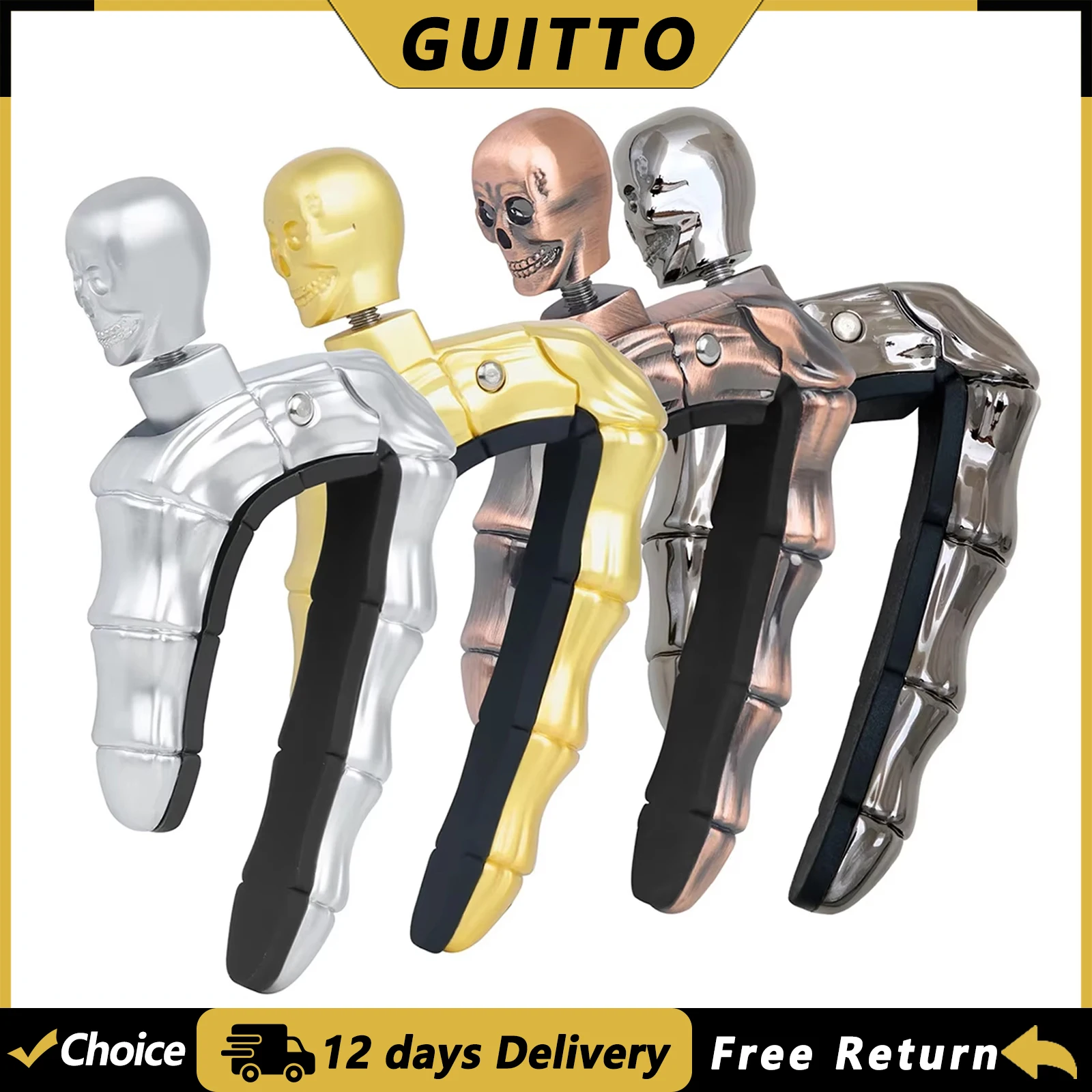 GUITTO Guitar Capo Change Clamp Key Ukulele Acoustic Classic Electric Guitar Zinc Alloy Capo Guitar Parts & Accessories