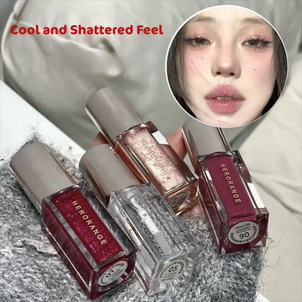 Shiny Glossy Lip Oil Waterproof Watery Lip Gloss Long-Lasting Moisturizing Gentle on Lips Mirror Lip Glaze for Women