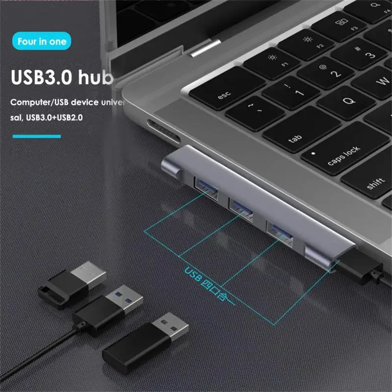 RYRA 4in1 USB C HUB Universal Compact Mini USB2.0/USB3.0 Docking Station PD High Speed USB Hub for Computer Accessories