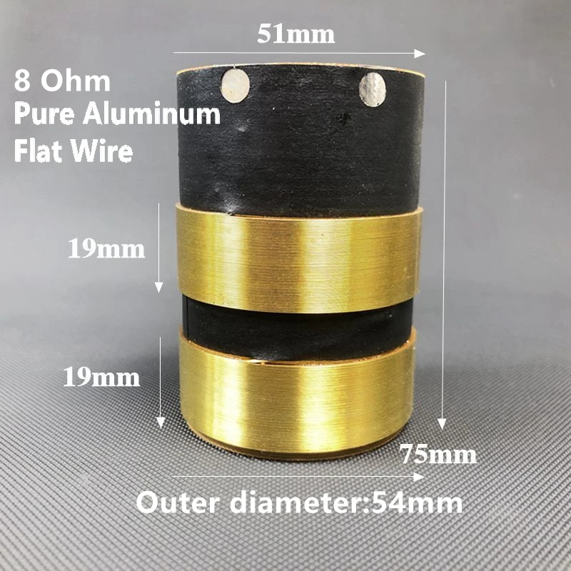 1pcs Premium 51mm 51 Core Glass Fiber Pure Aluminum Flat Wire Voice Coil Replacement for JBL Subwoofer Speaker Repair