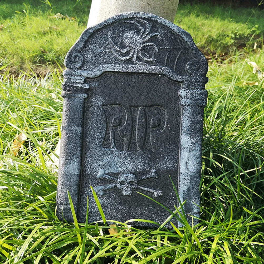 3Pcs Foam Tombstone Decor Halloween Props for Scary Room Bar Cemetery Theme Party Garden Statue Outdoor Festival Scary