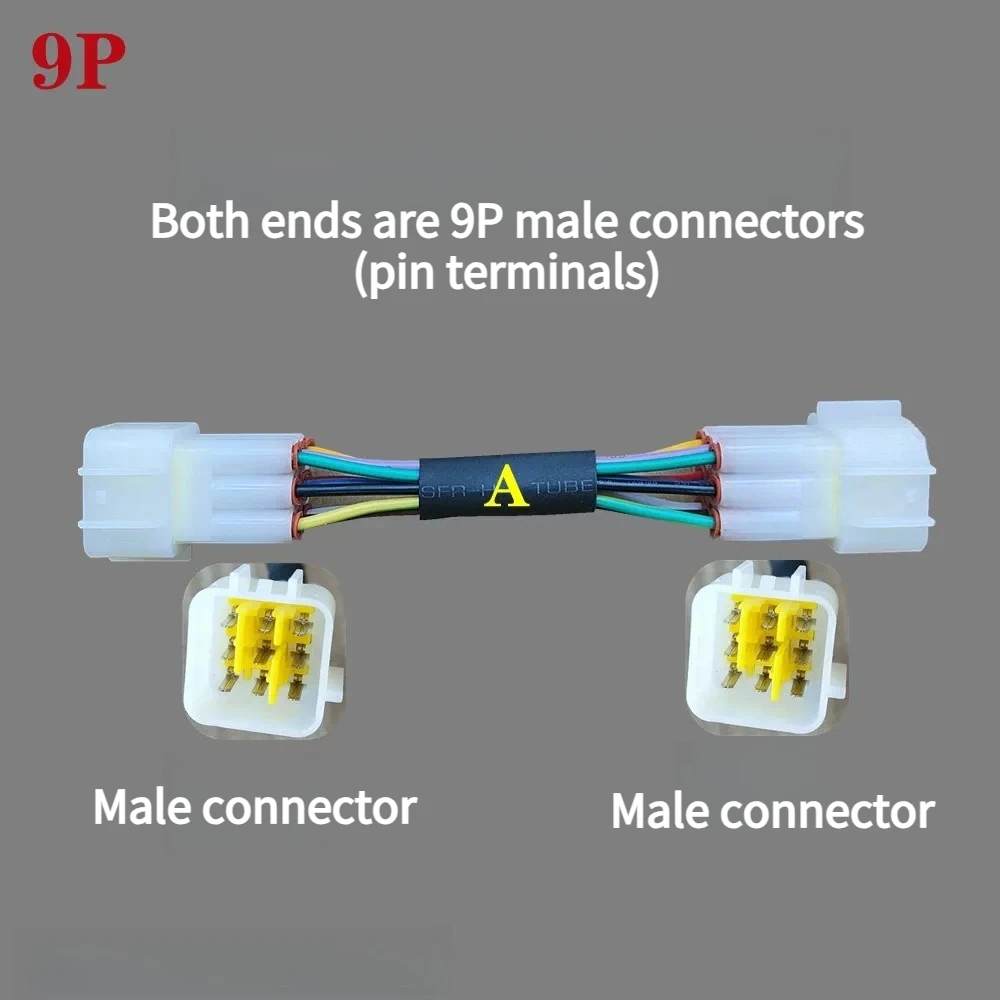 9Pin Waterproof Connector Extension Cable Adapter Male Female Plug for E-motorcycle EV Controller  DJ7091Y-2.3