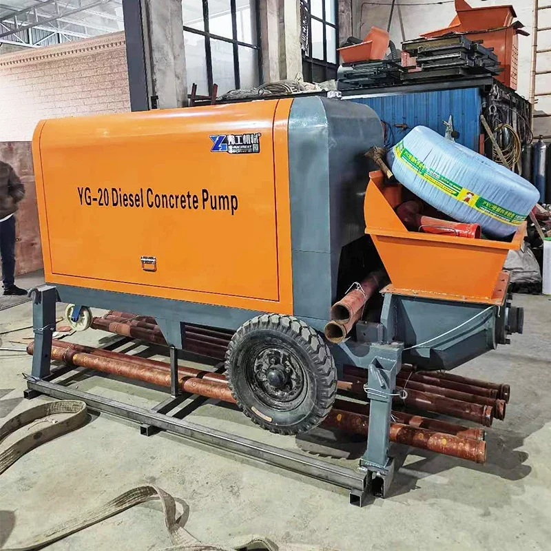 Small Portable Concrete Pump Price Diesel Trailer  Mini TypeMachinery  Injection Machine Wet  Injector