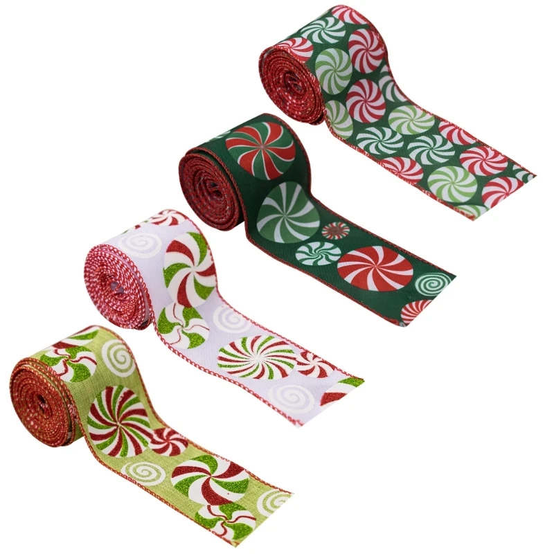 Christmas Colorful Printed Ribbon Christmas Gift Wrapping Ribbon Selection for Holiday Packaging