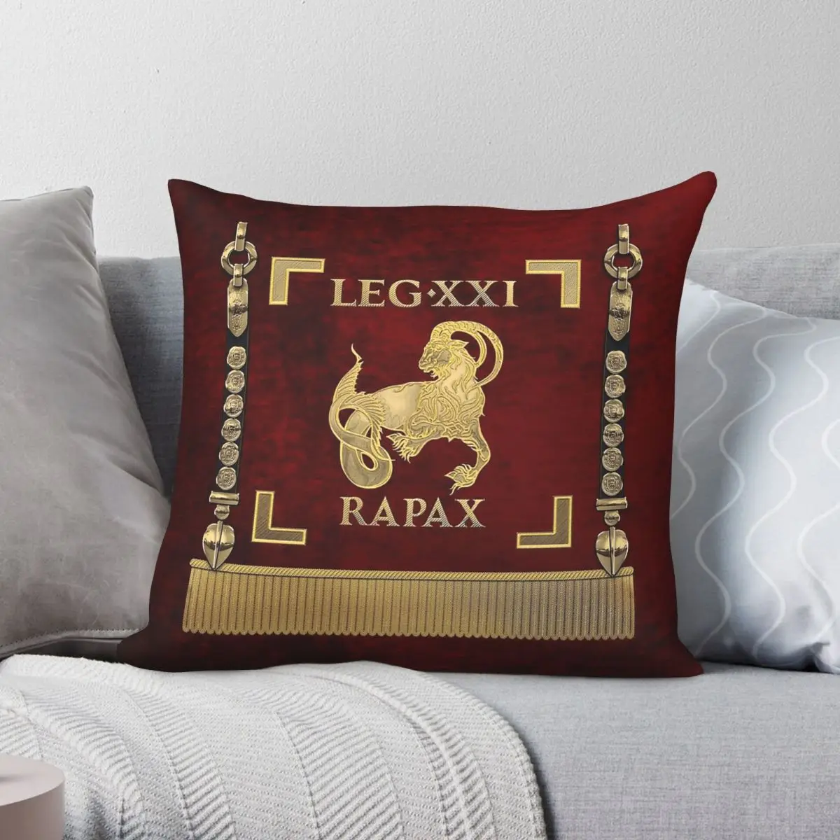 Standard Of Legio XXI Rapax Square Pillowcase Polyester Linen Velvet Pattern Zip Decorative Home Cushion Case
