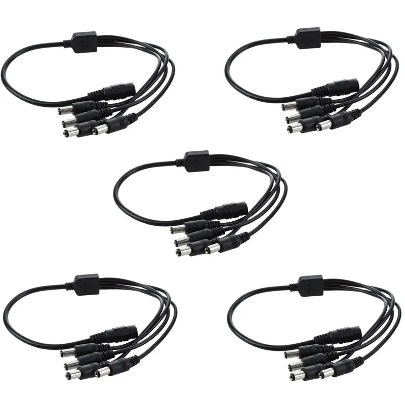 ABZZ-5X 1 To 4 DC Power 4-Port Splitter Adapter Adaptor Cable CCTV Camera