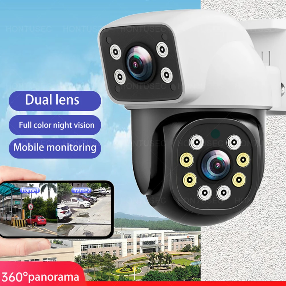 OKAM 4K 8MP Doppia Lente Doppio Schermo WIFI PTZ 2K 4MP Telecamera di Sicurezza Senza Fili Esterna IP66 Auto Tracking Telecamere di Sorveglianza