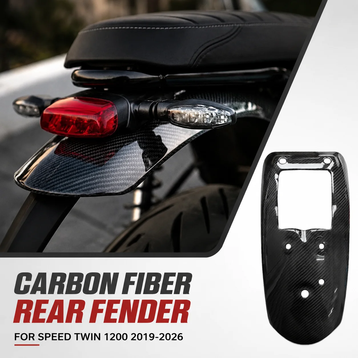 Carbon Fiber Fairing Motorcycle Rear Fender for Triumph Speed Twin 1200 2019-2026